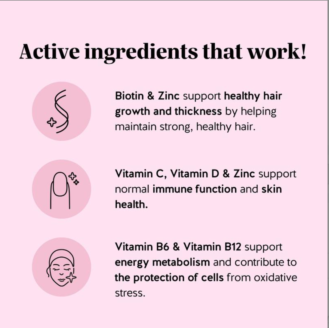 Biotin Hair Growth Gummies – Stronger Hair, Skin & Nail Support