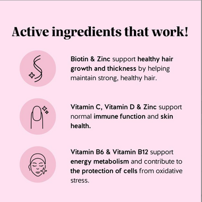 Biotin Hair Growth Gummies – Stronger Hair, Skin & Nail Support